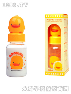 黄色小鸭造型彩色奶瓶140CC