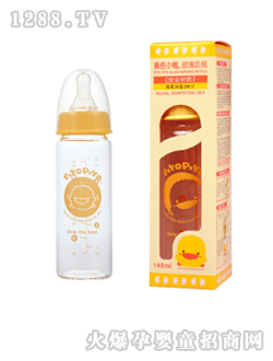 黄色小鸭玻璃奶瓶140CC