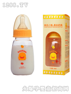 黄色小鸭晶钻奶瓶150CC