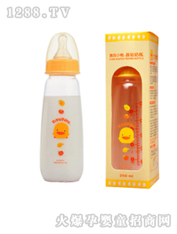 黄色小鸭晶钻奶瓶250CC