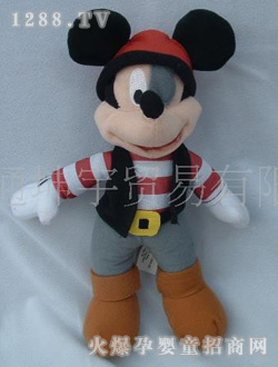 坤宇海盗造型米奇毛绒玩具