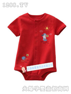 卡特红色小太阳哈衣