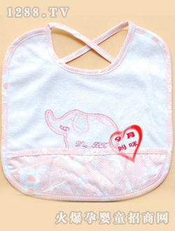 多比兔粉色婴儿口水巾