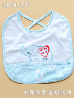 多比兔蓝色婴儿口水巾