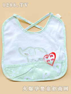 多比兔绿色婴儿口水巾