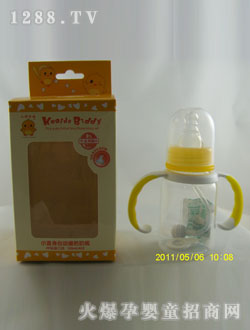 PP标口小直身握把自动奶瓶