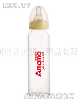 安心媽媽250ml標準口徑晶鉆玻璃奶瓶