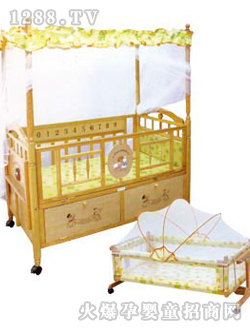 爱婴宝婴儿木床609带篷