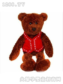 瑞奇比蒂外贸泰迪熊红马甲