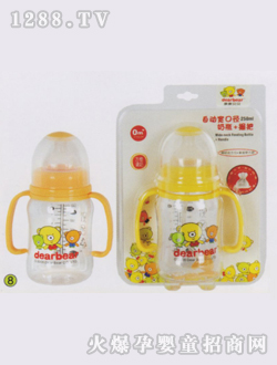 自动宽口径奶瓶+握把250ml