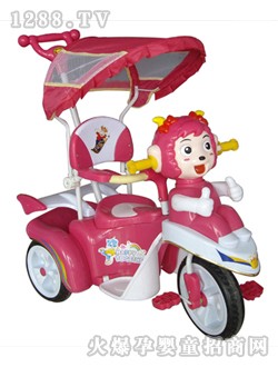 乖乖牛三轮车好娃娃玫瑰红