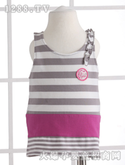 小猪班纳女童圆领无袖针织衫