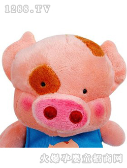 瑞奇比蒂麦兜猪笔袋蓝衣