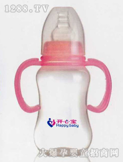 开心宝红色手柄奶瓶
