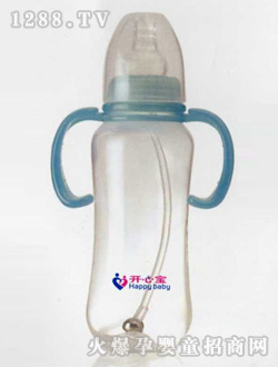 开心宝墨绿色双柄高腰奶瓶