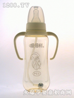 带柄自动PES奶瓶300mL松鼠