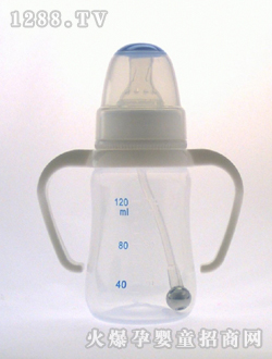 带柄自动PP奶瓶120mL刻度