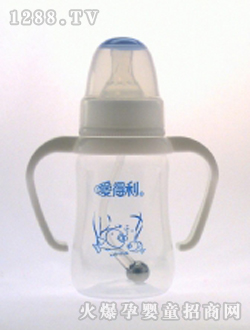 带柄自动PP奶瓶120mL蓝鱼