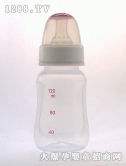标准口径PP奶瓶120mL红透明
