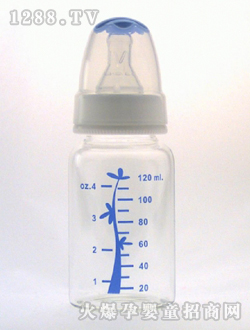 晶钻玻璃奶瓶120ml蓝树