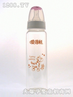 晶钻玻璃奶瓶240mL红驴