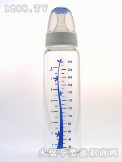 晶钻玻璃奶瓶240mL蓝树