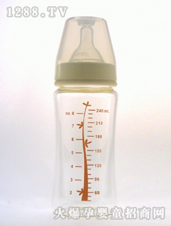 宽口晶钻玻璃奶瓶240mL红树