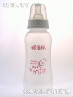 实感PP奶瓶300mL红色