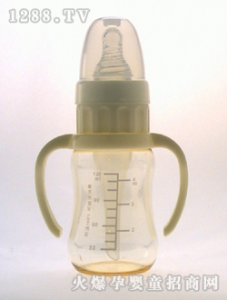 实感带柄防呛PES奶瓶120mL刻度