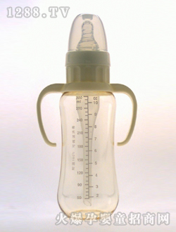 实感带柄防呛PES奶瓶300ML刻度