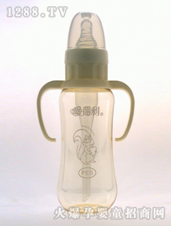 实感带柄防呛PES奶瓶300ML松鼠