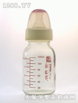 玻璃小奶瓶120mL红色
