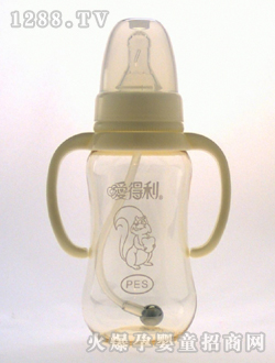 带柄自动PES奶瓶180mL松鼠