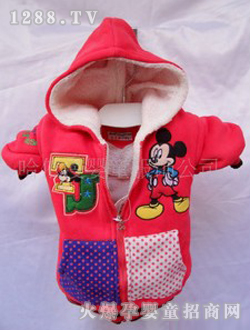 哈依漫红色米奇儿童外套