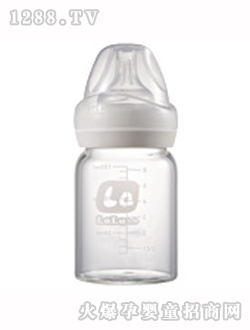 乐乐宝贝6安宽口晶钻玻璃奶瓶