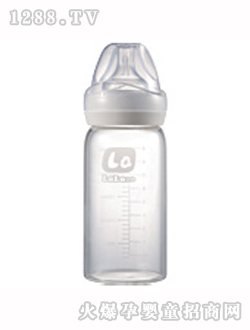 乐乐宝贝9安宽口晶钻玻璃奶瓶