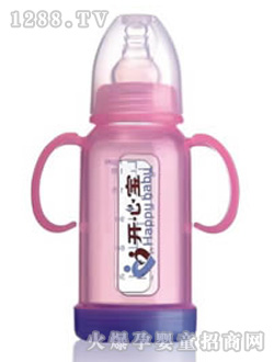 开心宝红色玻璃奶瓶KXB-8302