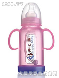 开心宝红色玻璃奶瓶KXB-8303