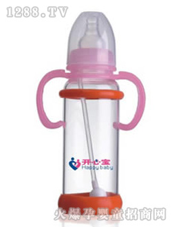 开心宝红色玻璃奶瓶KXB-8309