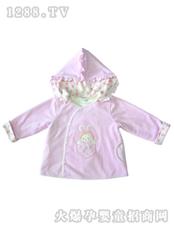 甜心小伙伴侧开外套附帽