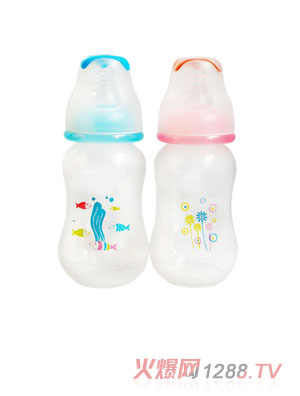 亲恩7安标口径弧形PP奶瓶