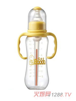 宝德感温PP奶瓶240ml黄