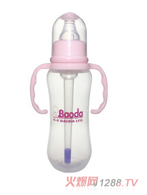 宝德感温PP奶瓶240ml粉