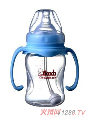 宝德环保PP奶瓶180ml蓝
