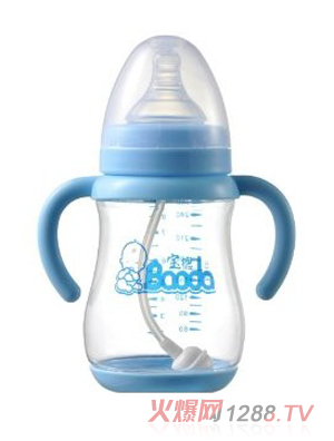 宝德婴儿自动PP奶瓶240ml蓝