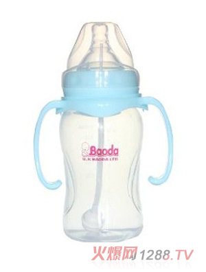 宝德三角底PP奶瓶240ml蓝