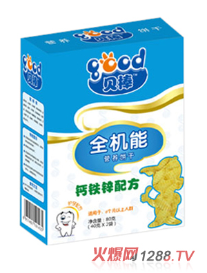 贝棒50克钙铁锌全机能饼干