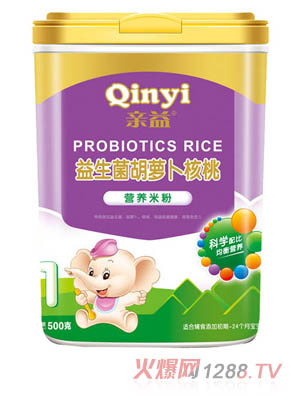 美亲益生菌胡萝卜核桃营养米粉1段