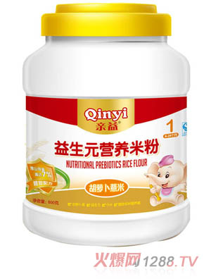 親益桶裝益生元胡蘿卜惹米營(yíng)養米粉1段