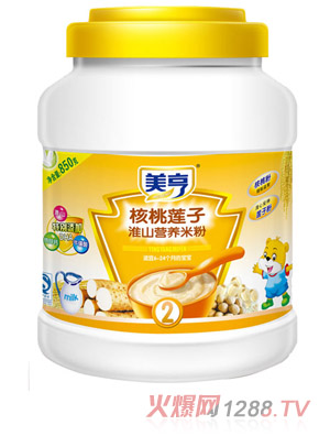 美亨850g桶装核桃莲子营养米粉2段